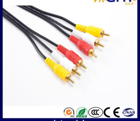 3RCA-3RCA Cable Black PVC Audio Cable 