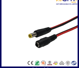 DC Power Pigtail Cable With CCTV Security Camera And DC Power Pigtail Male/Female Cable-Black Red