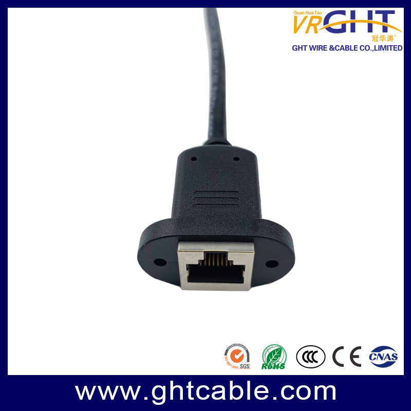 Cable De Extensión Doble RJ45 De Mamparo Para Montaje En Panel