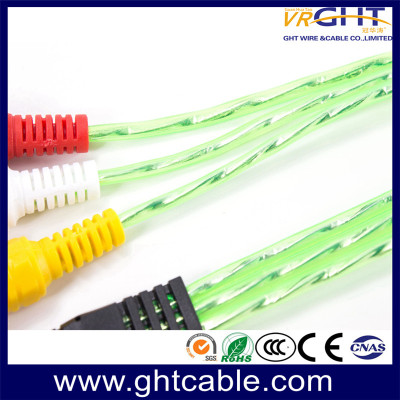 3.5MM-3RCA绿色PVC