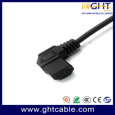 Europe/Schuko CEE7 power cord to IEC C13 angle female connector