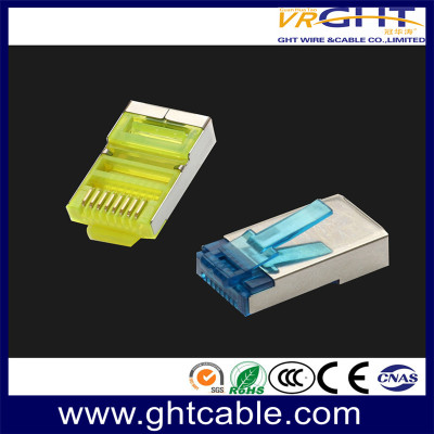 FTP CAT5E RJ45 8P8C محتوى مطلي بالذهب 1μ ملون