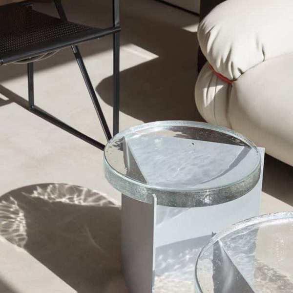 Glass side table