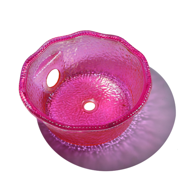 Crystal color glass bowl for sap nail salon pedicure chair