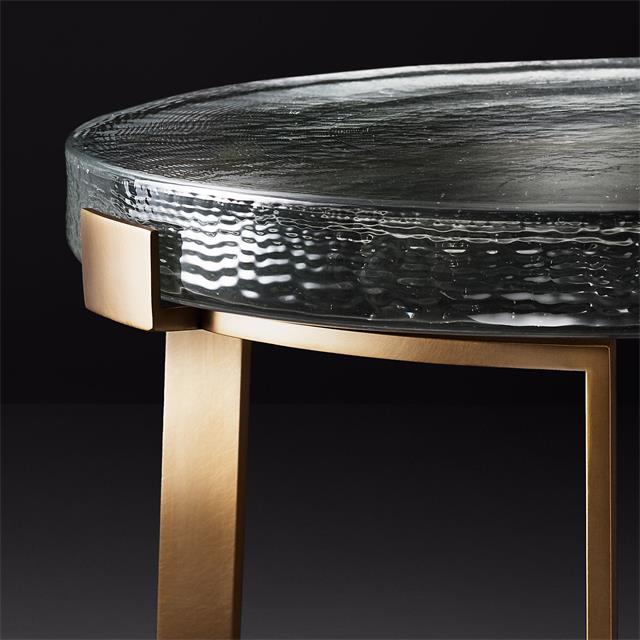 High quality cast glass for table top side table design