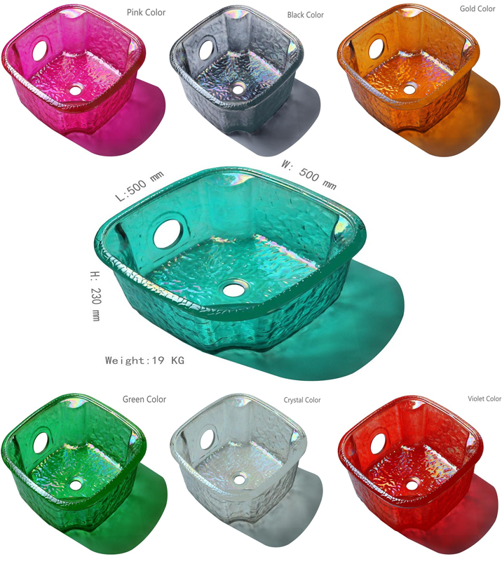 High quality die casting oval shape glass wash hand basin sink