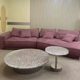 Glass round coffee table