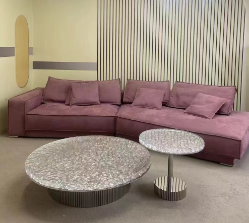 Glass round coffee table