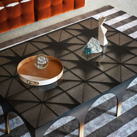Decorative glass coffee table