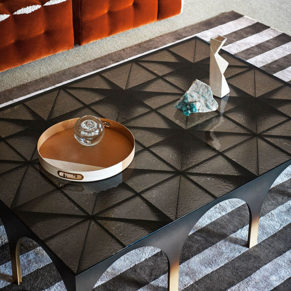 Decorative glass coffee table