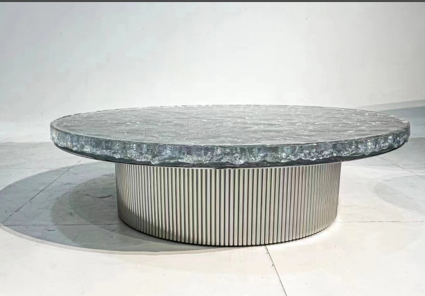 Glass round coffee table