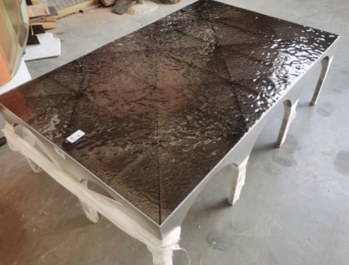 Decorative glass coffee table