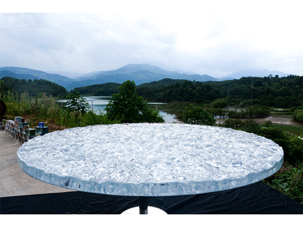 Glass round coffee table