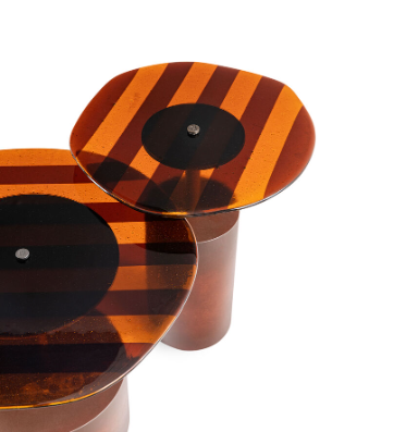 Glass side table top